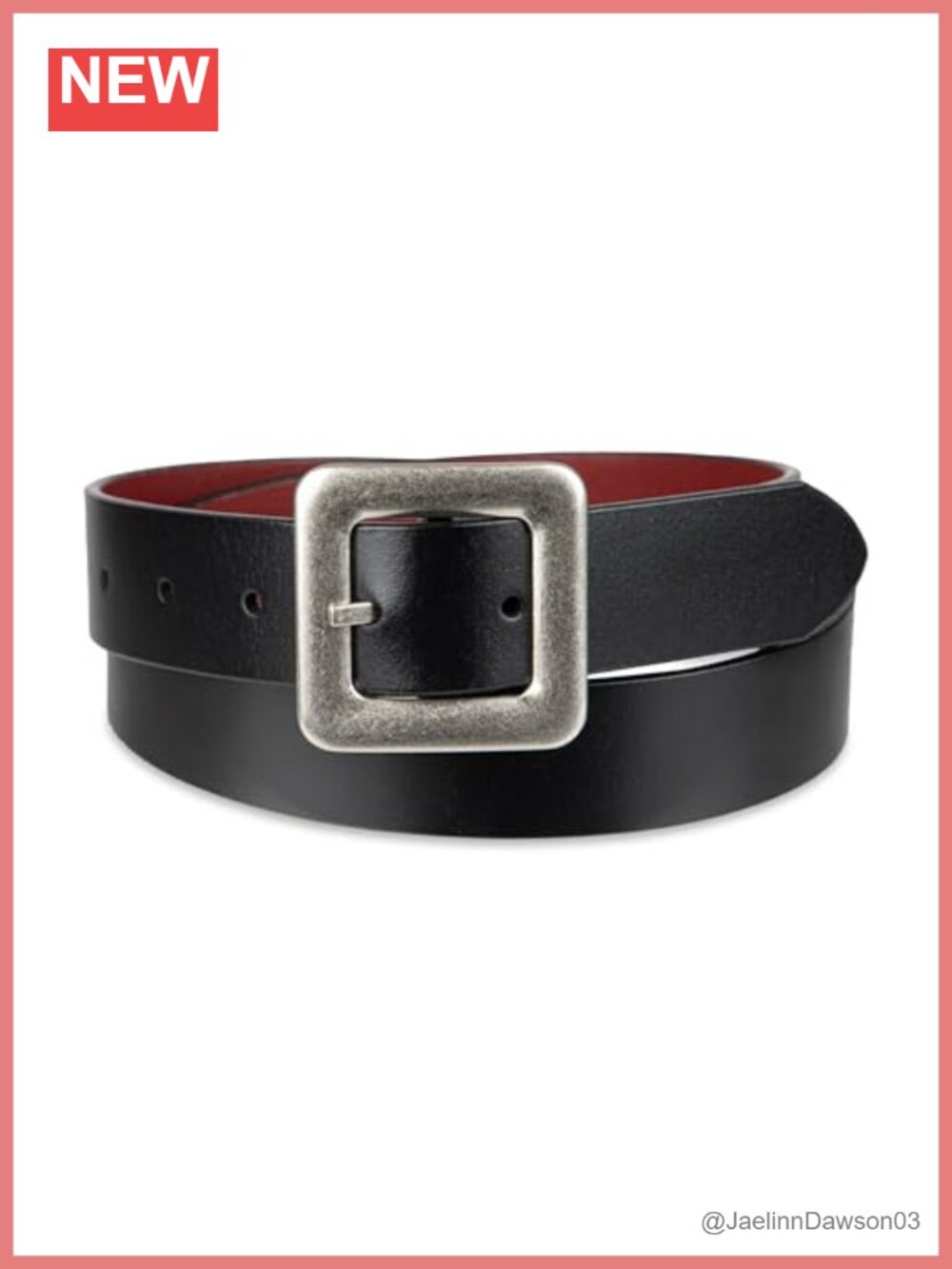 Reversible Square Buckle Casual Belt Adjustable Fit 1.25-Inch Strap